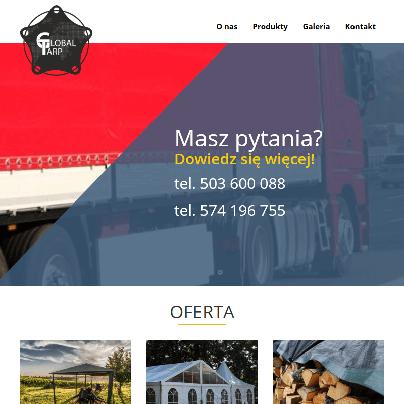 Plandeki na samochody typu tir - Gdynia