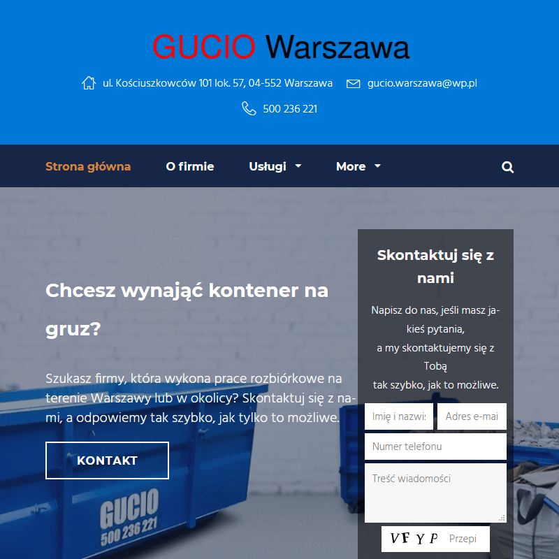 Odbiór gruzu w Warszawie