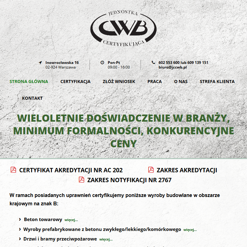 Warszawa - certyfikacja wyroby metalowe