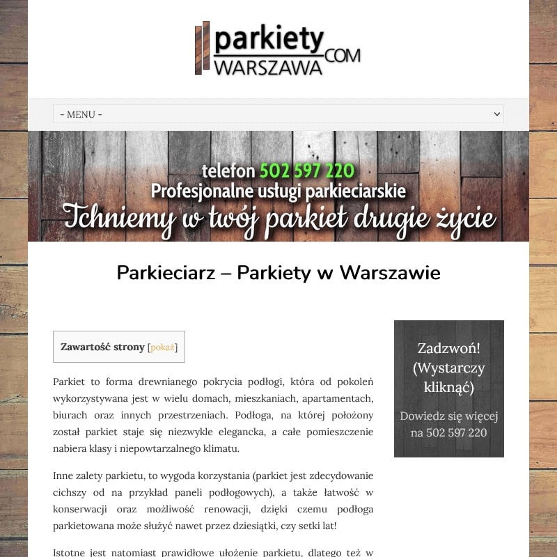 Cyklinowanie podłogi - Warszawa